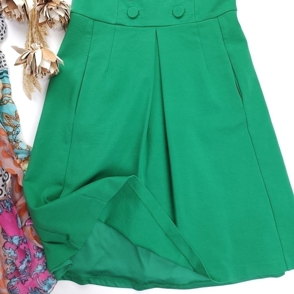BODEN Green Fit Flare Green Dress sz 6L - Picture 3 of 14